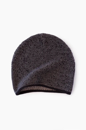 Black Knit Beanie By Mimoods Knits
