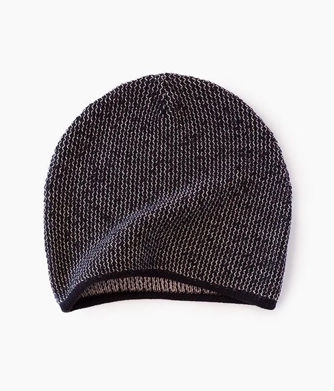 Black Knit Beanie By Mimoods Knits