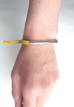 Yellow Leather Bracelet By Mikashka