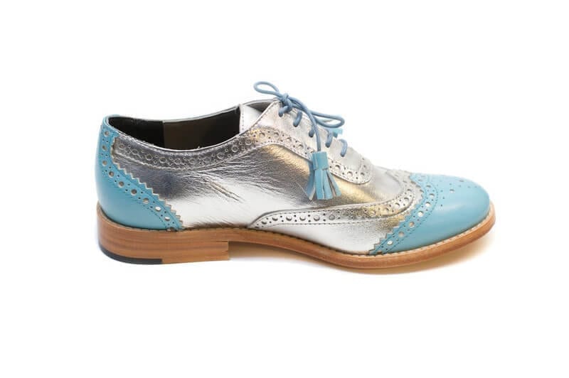 silver lace up brogues