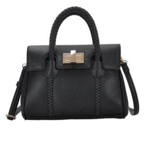 Black Vegan Leather Crossbody Handbag