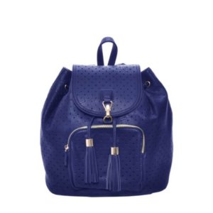 Blue Vegan Leather Backpack