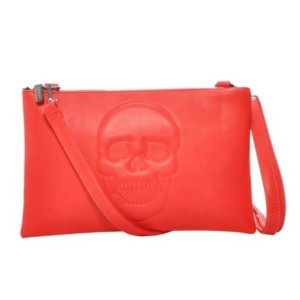 Red Vegan Leather Clutch