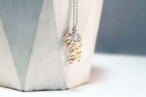 Gold Leaf and Chalcedony Necklace