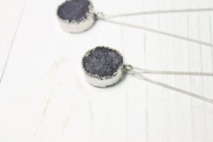 Sterling Silver Agate Stone Necklace