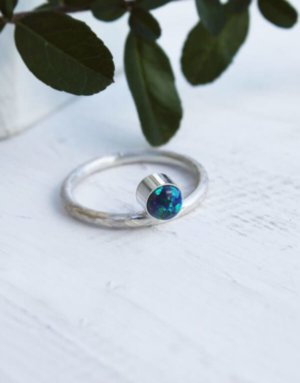 Silver Opal Stone Ring