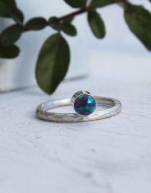 Silver Opal Stone Ring