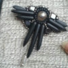 Hematite and Japanese Pearl Brooch