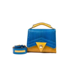 Blue Python Satchel Mini Bag