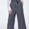 Navy Blue Striped Culottes