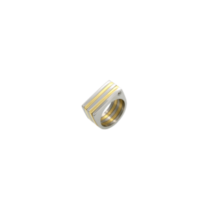 Gold Silver Geo Ring