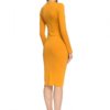 Yellow Bodycon Midi Dress