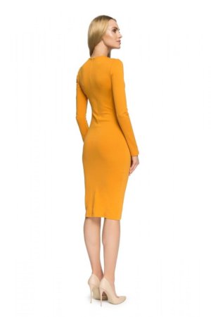 Yellow Bodycon Midi Dress