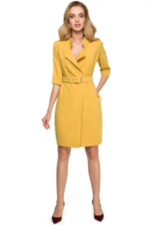 Yellow Blazer Midi Dress