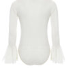 CLAUDIA - EMBELLISHED BODYSUIT WITH FLUTED SLEEVES