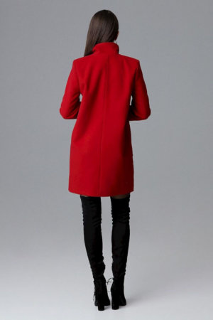 Red Oversized Midi Coat