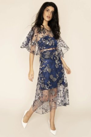 Doutzen Embroidered Lace Co-ord Midi Dress