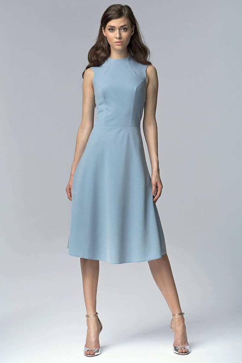 Blue Aline Midi Dress