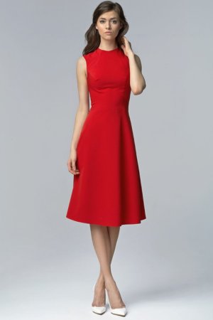 Red Aline Midi Dress