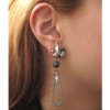 Blue Pearl Moon Earrings