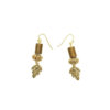 Natural Golden Coral With Leaf Filling Earrings