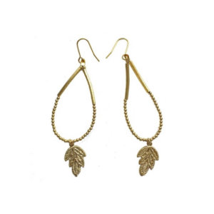 Gold Plated Brass Leaf Earrings