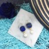  Lapis Lazuli Freshwater Edison Pearl Drop Earrings