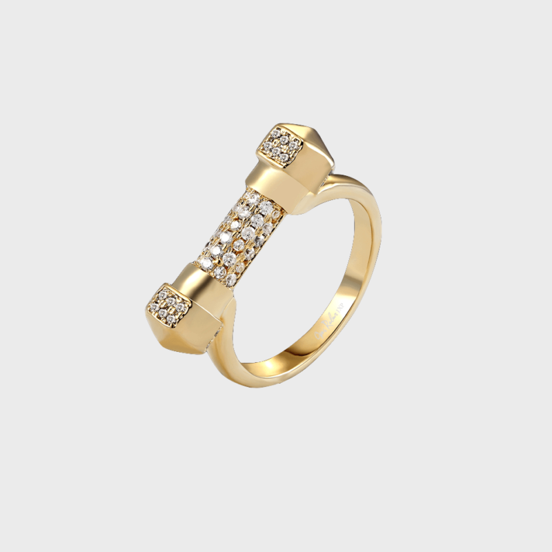 Gold Pave Cuff Ring
