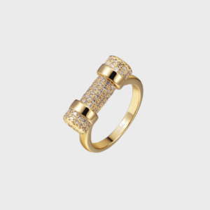 Pave Gold D Ring
