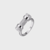 Pave White Gold D Ring