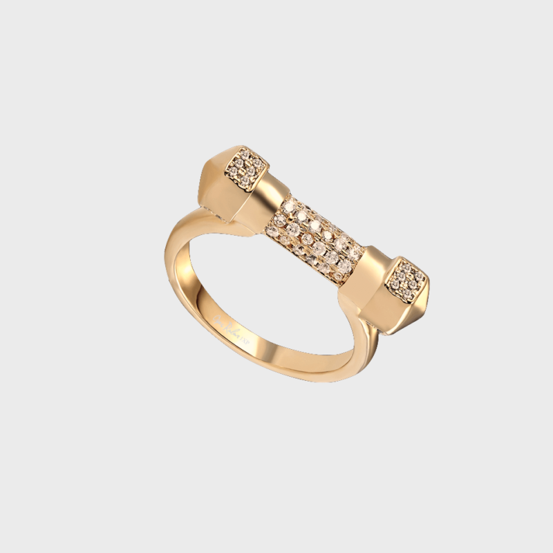 Opes Robur Rose Gold Pave Cuff Ring
