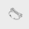 Pave White Gold D Ring