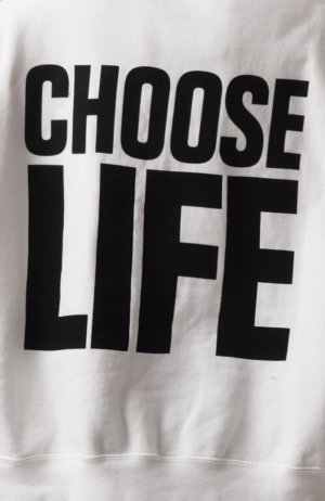 Choose life white hoodie