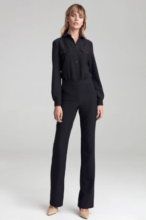 Black Jumpsuit tailored with long sleeves