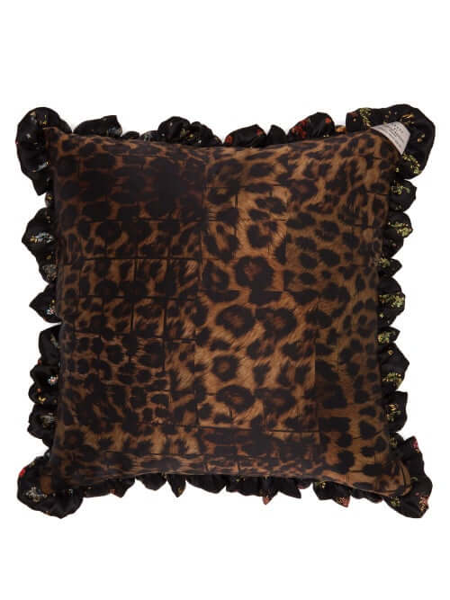 Preen By Thornton Bregazzi - Floral And Leopard Print Silk Satin Cushion