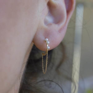 Women's Jewellery Swain Chain Hoop Earrings.