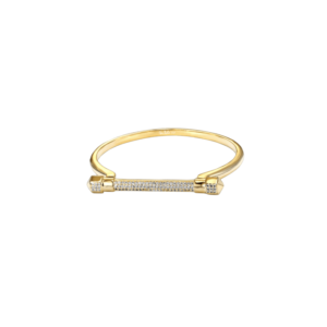 Opes Robur Paved Gold Screw Cuff Bracelet