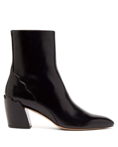 Chloé - Lauren Leather Ankle Boots - Womens - Black