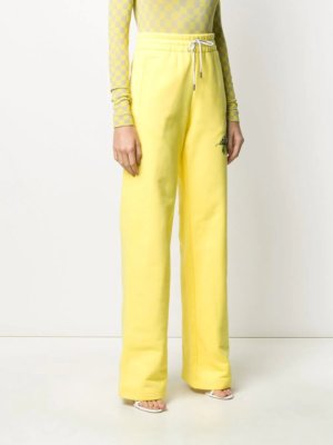 Off-White tropical logo-print track trousers - Yellow