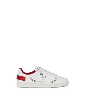 Valentino Garavani Backnet White Perforated Leather Sneakers