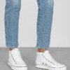 White canvas hi-top sneakers