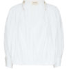 Khaite Malone crinkled cotton-poplin blouse