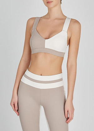 Elsa taupe and white bra top