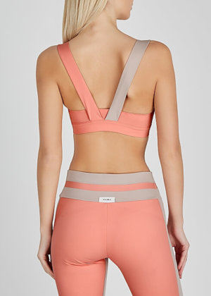 Elsa pink and taupe bra top