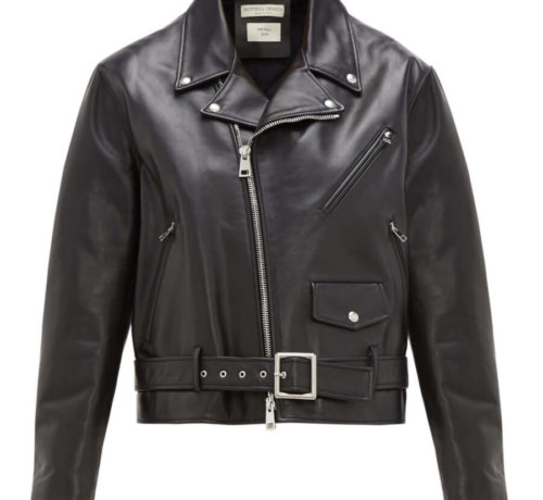BOTTEGA VENETA Leather biker jacket black