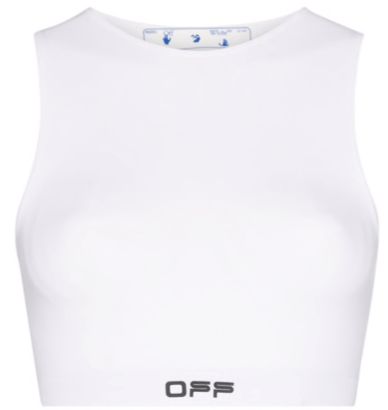 OFF-WHITE active seamless crop top white