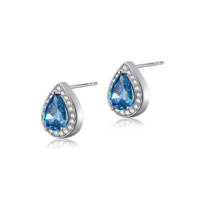 Summer Jewellery Limani London | Blue Topaz Silver Stud Earrings