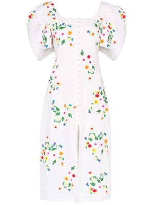 All Things Mochi Marisol floral-embroidered midi dress