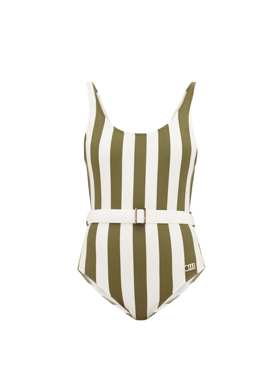 SOLID & STRIPED The Anne-Marie belted striped swimsuit vacation wear