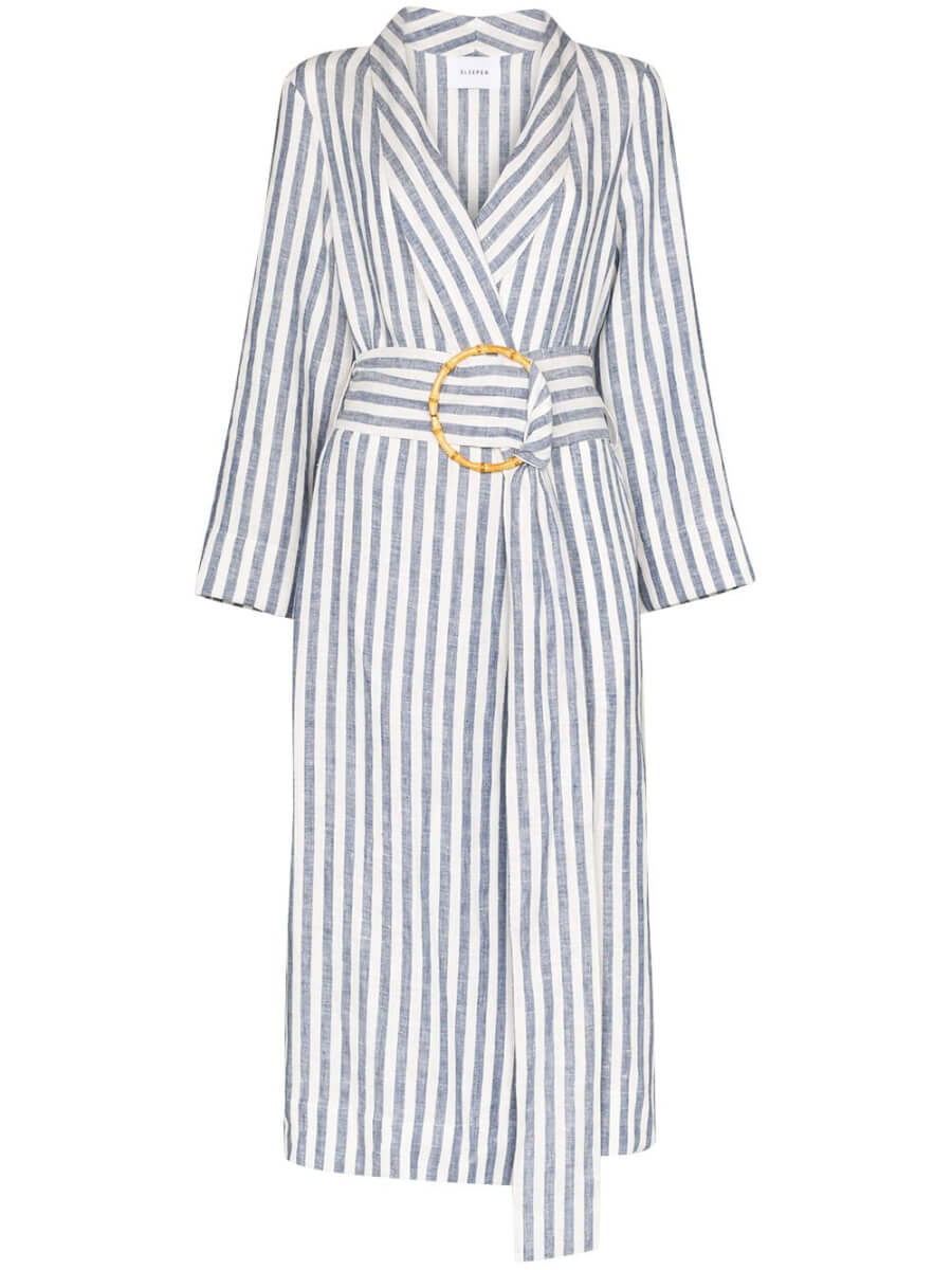 Sleeper ruled robe dress summer dress